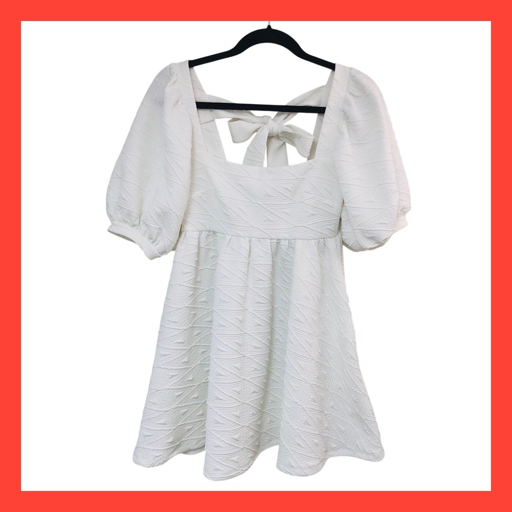 Free People Babydoll Dress Puff Slv Square Neck Angel Fairy Coquette Womens XS